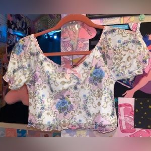 Sugar Thrillz x Dolls Kill Token Of Love Mesh Top